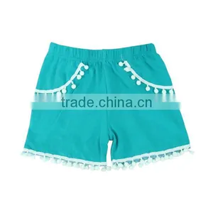 Wholesale Boutique Girl Clothing Kids Summer Shorts With Flutter Bulb Solid Girls' Shorts thumbnail-5