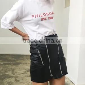 Runwaylover 5082 Sexy Europea Hot Waist Zipper Sexy pu Leather Skirt thumbnail-4