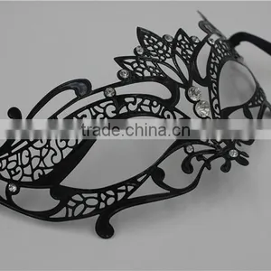 4 Colors Metal Italy Venetian Mask Masquerade Diamante Rhinestones Ribbon Tie thumbnail-2
