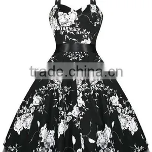 Walson Instyles Wholesale 50s Rockabilly Lady Retro Floral Print Swing Dress thumbnail-1