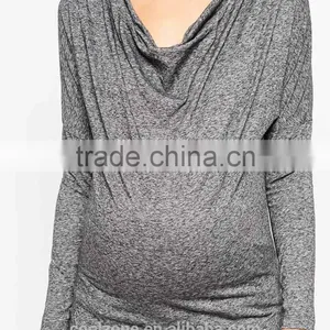 Latest Scoop Cowl Neck Longline Cut Women Tops Maternity Tops Wholesale thumbnail-4