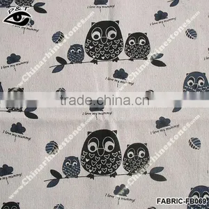 Night Owl Design 100% Linen Fabric Linen Fabric Wholesale Small Minimum Request thumbnail-1