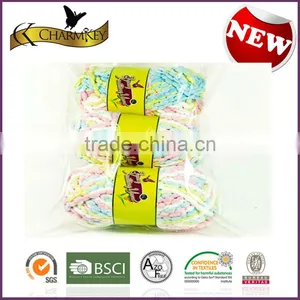 2014 New Style Multiple Color Polyester Pompon and Fancy Yarn for Knitting Made in China thumbnail-1