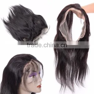 New Style 360 Lace Band Frontal 22*4 Brazilian Virgin Hair Human Hair Lace Band Frontal Closure Bleached Konts thumbnail-1