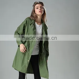 BF Long Style Korean Army Green Printed Loose Fashion Coats Models thumbnail-2