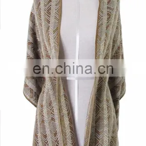 Alpaca Pashmina Shawl of Beige With Brown Color thumbnail-2