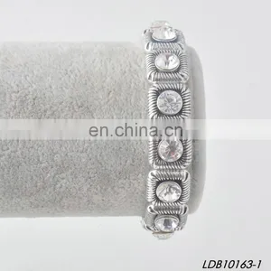 Antic Gold Silver Crystal Stretch Bracelet thumbnail-4