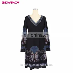 African Kitenge Dress Designs Double Layered Ikat Print Ladies Neck Design Tunic thumbnail-6