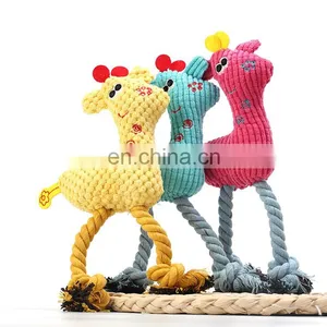 Luxury Teddy Dog Clean Teeth Rope Squeaky Plush Pet Toy thumbnail-1
