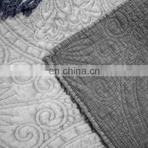 China Factory Custom Queen Size Dark Grey Mandala Embroidered Quilt Cover/Bedding Set thumbnail-3