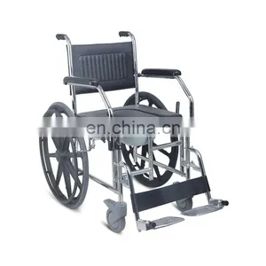 Stainless Steel Toilet Commode Wheelchair for Elderly thumbnail-1