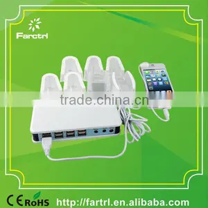 100% Secure for Retails Store 8 USB Ports Multi-port Used Desk Stand Lock Cable With Charger and Alarm thumbnail-2