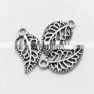 Jewelry Making Supplies Zinc Alloy 3D Leaf Necklace Charm Pendant thumbnail-3
