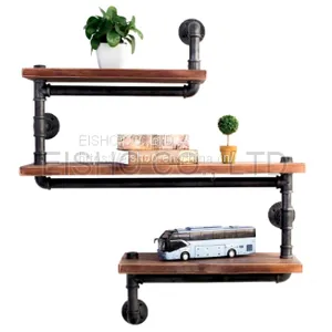 DIY Vintage Industrial Metal Pipe Wall Bookshelf thumbnail-1