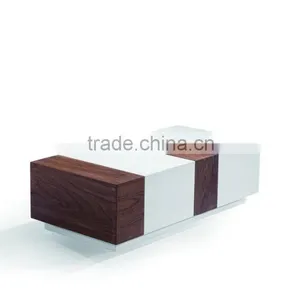 Tell World Modern Hidden-Storage White Lacquer Coffee Table thumbnail-2