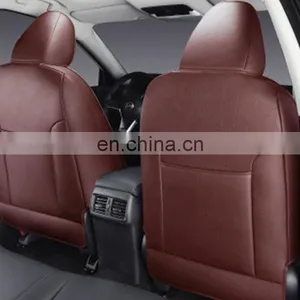Cubierta de Asiento de Coche Custom Burgundy Standard Imitation Fiber Full Leather Luxury Car Modify Seat Cover Protector thumbnail-1