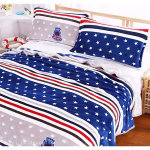 Online 100% Polyester Brushed Printed Flannel Fleece Fabric for Blanket thumbnail-1