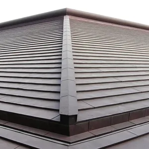 0.5mm Thickness Copper Corrugated Tiles ASTM B370 1m x 2m for Roofing thumbnail-4