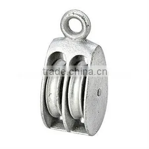 Cast Iron Rigid Double Pulley Zinc Plated thumbnail-1