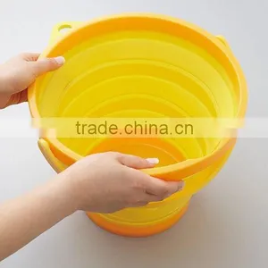 Portable Space Saver Outdoor New Collapsible Silicon Round Water Bucket Container thumbnail-5