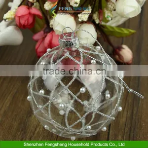 Christmas Clear Glass Baubles Etched Sparkling Vintage Decorations thumbnail-3