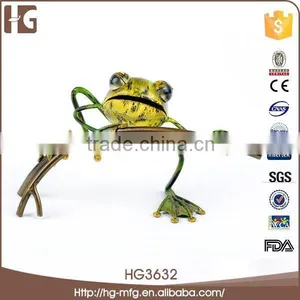 Charming Design Metal Frog With Flower 17x17x31CMH HG4962 Novelty Handicrafts for Wholesales thumbnail-1