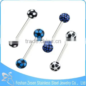 316L Barbell UV Glitter Bioplast Tongue Rings Body Piercing thumbnail-4