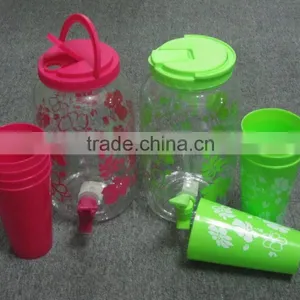 2015 Hot Selling Camping Juice Dispenser With Tumbler BPA FREE Jar PET Juice Jar With Tumblers thumbnail-3