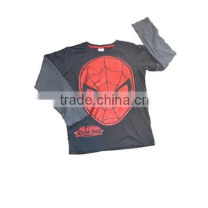 Hot Selling 100% Cotton High Quality Children Spring and Autumn T-shirt Spider Man T-shirt for Boys thumbnail-1