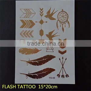 Temporary Gold Silver Body Tattoos 15*20CM Flash Tattoos Wholesale thumbnail-3