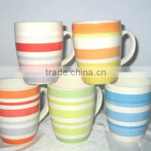 Lead Free 14oz Hand Pinted Stoneware Mug , Hand-pinted Mug Stoneware , 8oz Hand Pinted Stoneware Mug thumbnail-1