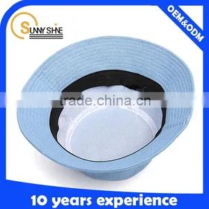 Custom Cotton Plain Blank Light Blue Sky Bucket Hats Wholesale thumbnail-4