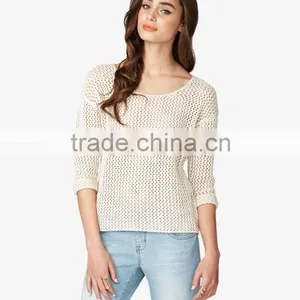 Factory Price Fashionable Open Knit Sweaters For Women thumbnail-1