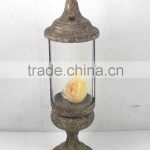 8009432J- Pillar Metal Candle Lantern W/tapered Top thumbnail-1