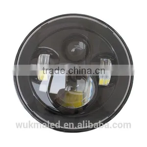 7" LED Projector Head Light Glossy Black for Harley Davidson 2012-2013 FLD / 1991-2013 Touring & Softail Models thumbnail-5