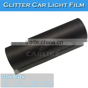 Paypal Payment Dark Black Glitter Foil For Auto Headlight Decoration thumbnail-2