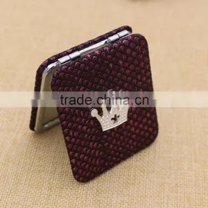 Customized Beautiful Rectangle Alligator Pattern Leather Compact Mirror thumbnail-5