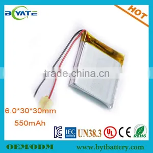 IEC UN38.3 MSDS Certificated 603030 15C 3.7V 500mAh Polymer Battery thumbnail-1