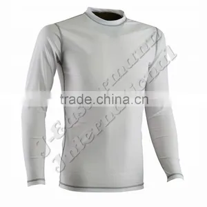Men's White Long Sleeve Compression Shirt - Long Sleeve Compression Top - Long Sleeve Rash Guard thumbnail-1