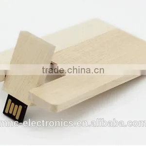 ECO Friendly Wooden Material Personalized Laser Engraving Logo 16GB Credit Card Usb Flash Pen Drives thumbnail-1
