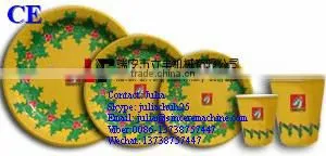Automatic Disposable Good Quality Low Price Paper Plate Moulding Machine thumbnail-1