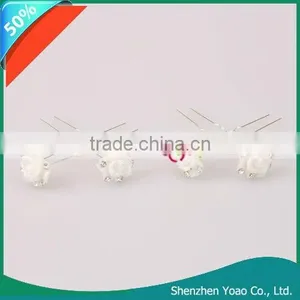 Hot Sale White Flower Hair Pin thumbnail-1