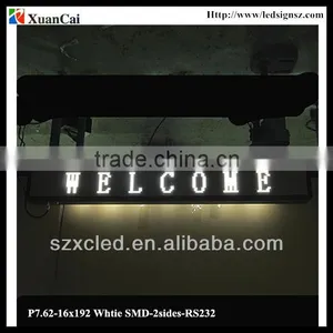 2Sides P7.62-16x192 White SMD-3528 Semi-outdoor LED Message Panel thumbnail-1