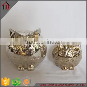 Ceramic Owl Plating for Desktop Decor thumbnail-1