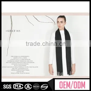 New Design Scarf, Knitted Long Wool Scarf, Pure Cashmere Knitting Scarf in Solid Colour thumbnail-1
