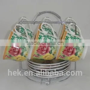 Flower Design Cup and Saucer Set thumbnail-6