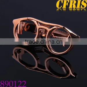 Wholesale Rose Gold Glasses Tie Clip thumbnail-3