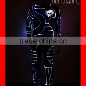 DMX512 Controlled Fiber Optic Tron Dance Costume,Fireman Mascot Costume thumbnail-2