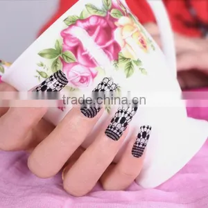Black/white Lace Nail Sticker Wholesale Shining Glitter Nail Sticker Nail Wraps thumbnail-2