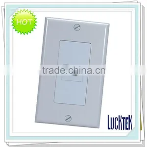 White Plastic Female Singlel-port HDMI Wall Plate thumbnail-1